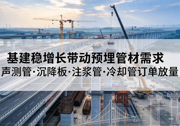 光山基建稳增长带动预埋监测管材需求，声测管、沉降板、注浆管订单持续放量